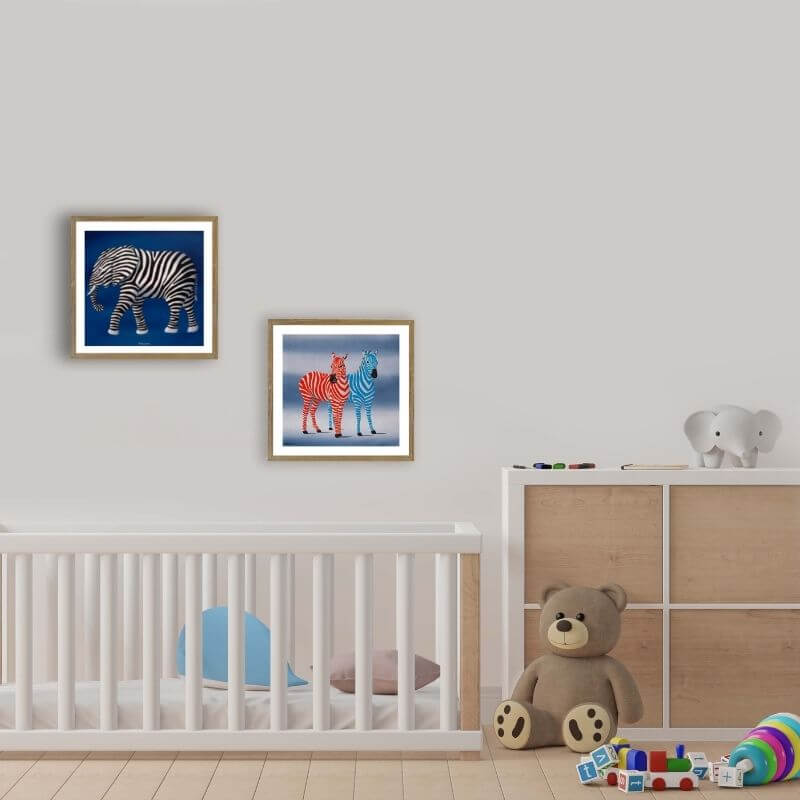 tableau élphant et peinture animaux carré d'artistes chambre enfant